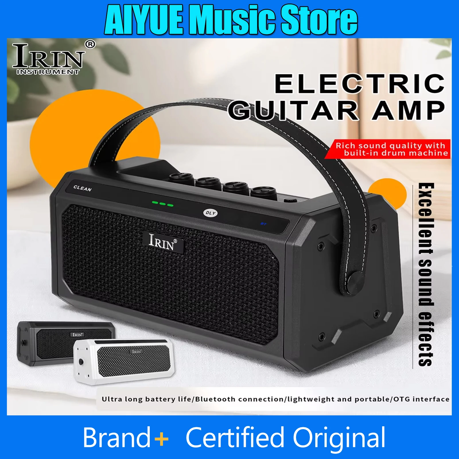 IRIN Guitar Amplifier TG-08 Built in Bluetooth Drum Machine Delay/Reverb Rechargeable Comes with Rhythm Guitar Parts Accessories
IRIN Guitar Amplifier TG-08 Built in Bluetooth Drum Machine Delay/Reverb Rechargeable Comes with Rhythm Guitar Parts Accessories