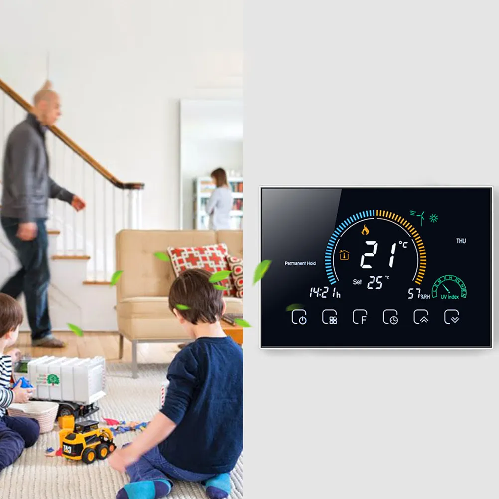 1Set Smart Thermostat Intelligent Temperature Controller Display Touchscreen 48Inch Large Backlit LCD Silver Frame
1Set Smart Thermostat Intelligent Temperature Controller Display Touchscreen 48Inch Large Backlit LCD Silver Frame