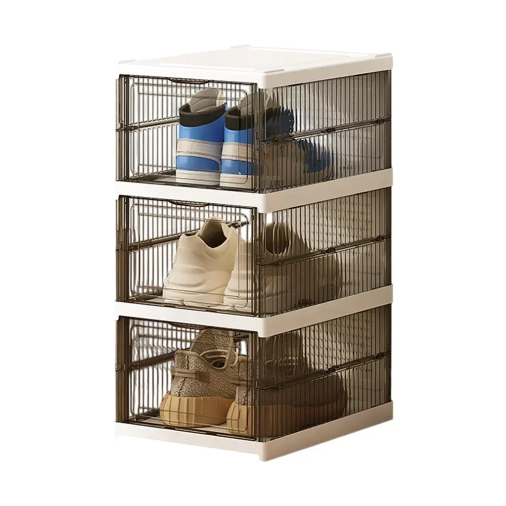 Shoe Storage Organizer with Foldable Design Transparent Stackable Solution for Limited Space Footwear Management
Shoe Storage Organizer with Foldable Design Transparent Stackable Solution for Limited Space Footwear Management