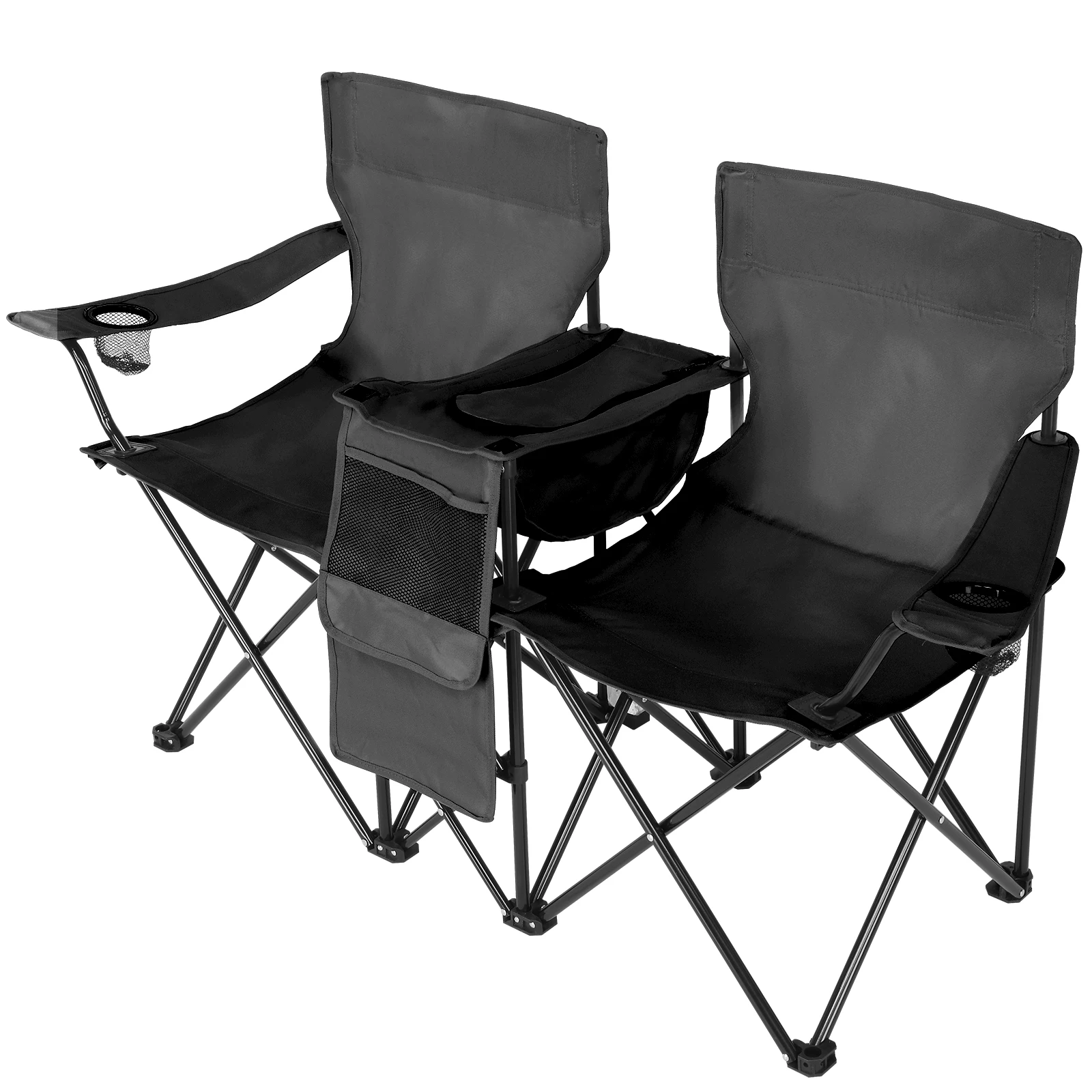 Portable Outdoor 2 Seat Folding Chair with Removable Sun Umbrella Steel Tube Oxford Fabric Heavy Duty for Fishing Black
Portable Outdoor 2 Seat Folding Chair with Removable Sun Umbrella Steel Tube Oxford Fabric Heavy Duty for Fishing Black