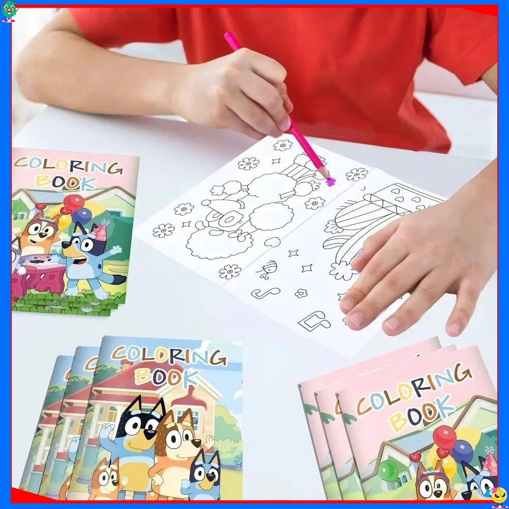 12pcs Bluey Blue Dog DIY Coloring Book Holiday Party Cartoon Colorful Fabric Halved Drawing Book Picture Book braised graffiti
12pcs Bluey Blue Dog DIY Coloring Book Holiday Party Cartoon Colorful Fabric Halved Drawing Book Picture Book braised graffiti
