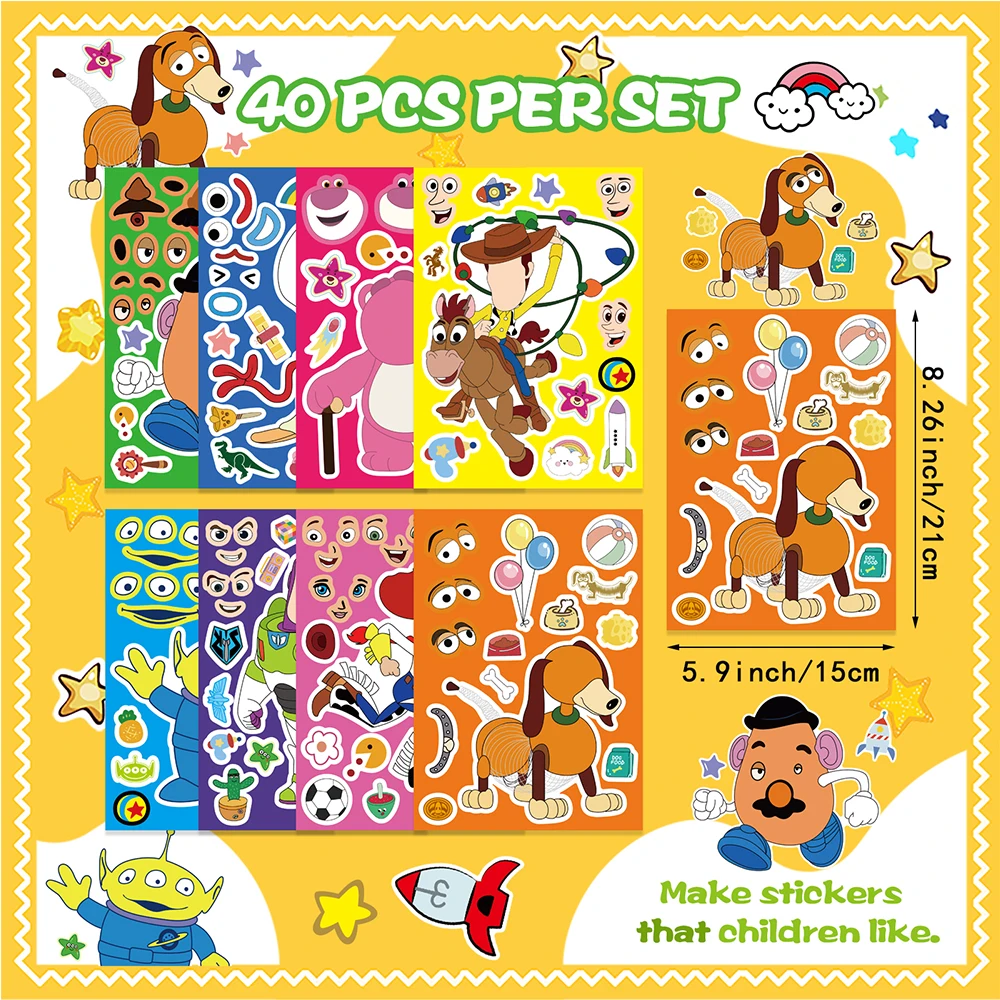 8/16Sheets Disney Toy Story Puzzle Stickers Game Make a Face DIY Assemble Jigsaw Cartoon Sticker Toy Decoration Theme Party Gift
8/16Sheets Disney Toy Story Puzzle Stickers Game Make a Face DIY Assemble Jigsaw Cartoon Sticker Toy Decoration Theme Party Gift