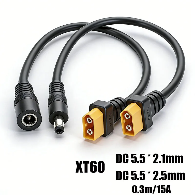 High-quality XT60 Male Female Connector To DC5525/5521 15A Power Cable For Model Airplane Players&Car Battery Charging Cable30CM
High-quality XT60 Male Female Connector To DC5525/5521 15A Power Cable For Model Airplane Players&Car Battery Charging Cable30CM
