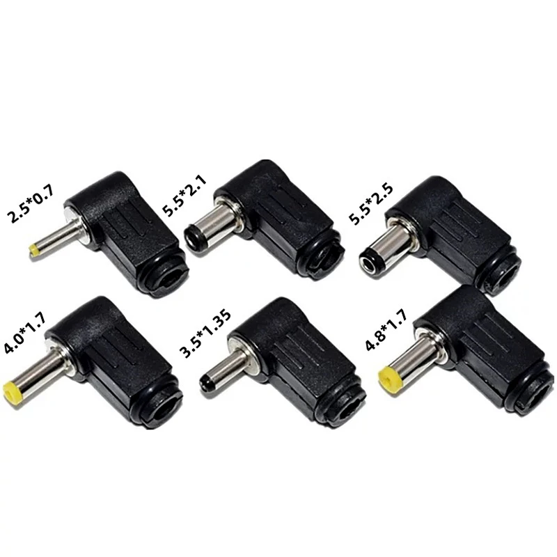 DC plug 90 degree elbow 5.5*2.1mm DC power plug wiring assembly 5.5*2.5mm welding wire type 2.5*0.7/ 3.5*1.35/ 4.0*1.7/4.8*1.7
DC plug 90 degree elbow 5.5*2.1mm DC power plug wiring assembly 5.5*2.5mm welding wire type 2.5*0.7/ 3.5*1.35/ 4.0*1.7/4.8*1.7