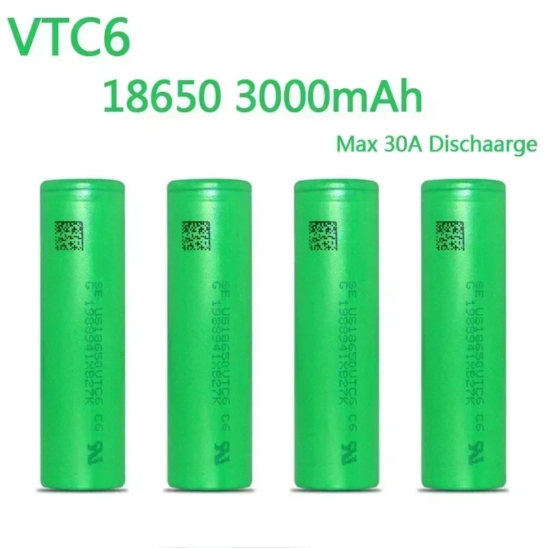 V GO 100% original 3.7V 18650 battery 3000mAh lithium ion battery 18650 battery for VTC6 30A 3000mAh for Sony toys tools flashli
V GO 100% original 3.7V 18650 battery 3000mAh lithium ion battery 18650 battery for VTC6 30A 3000mAh for Sony toys tools flashli