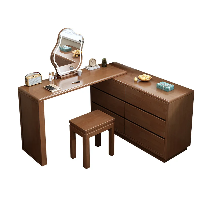 #Nordic Solid Wood Dressing Table Integrated Telescopic Desk, Bedroom, Modern and Simple Three-Dresser Cabinet
#Nordic Solid Wood Dressing Table Integrated Telescopic Desk, Bedroom, Modern and Simple Three-Dresser Cabinet