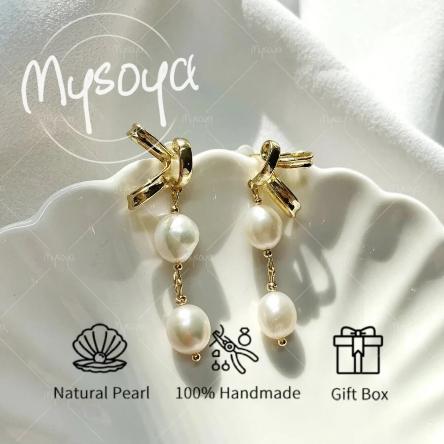 Серьги MYSOYA с белым барочным пресноводным жемчугом, серьги-бантики с жемчугом 8-9 мм, в подарочной коробке, подходят для дня рождения/свадьбы
Серьги MYSOYA с белым барочным пресноводным жемчугом, серьги-бантики с жемчугом 8-9 мм, в подарочной коробке, подходят для дня рождения/свадьбы