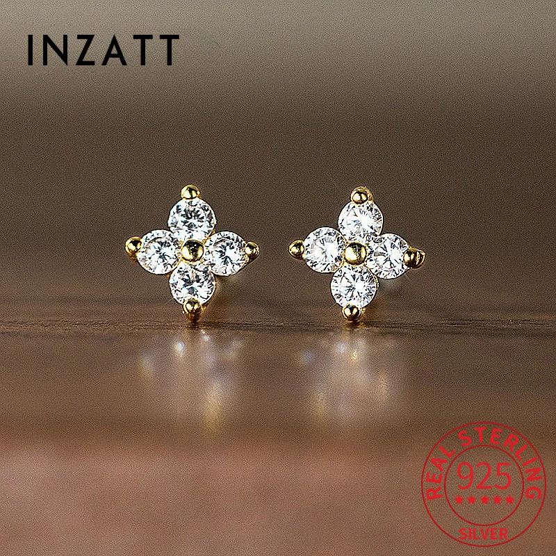 INZATT Real S925 Sterling Silver 18k Gold Zircon Clover Stud Earrings For Women Classic Fine Jewelry Plant Accessories
INZATT Real S925 Sterling Silver 18k Gold Zircon Clover Stud Earrings For Women Classic Fine Jewelry Plant Accessories