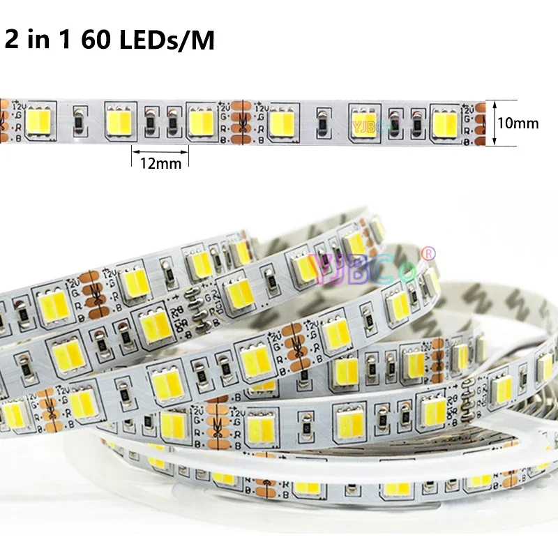 5V 12V 24V 5M CCT 2 in 1 LED Strip 60LEDs/M White+Warm white Double Color SMD 5050 Flexible Light Tape IP20 IP65 10mm White PCB
5V 12V 24V 5M CCT 2 in 1 LED Strip 60LEDs/M White+Warm white Double Color SMD 5050 Flexible Light Tape IP20 IP65 10mm White PCB