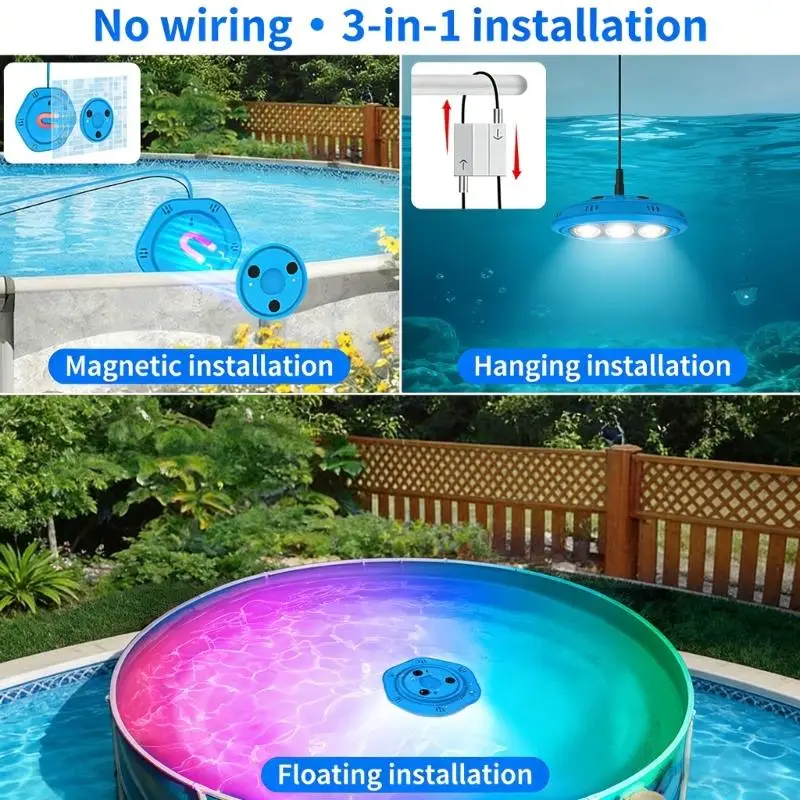 Multicolor Remotes Control Swimming Pool Light LED Waterproof Underwater Mount Lamp for Nighttimes Use 4XBB
Multicolor Remotes Control Swimming Pool Light LED Waterproof Underwater Mount Lamp for Nighttimes Use 4XBB
