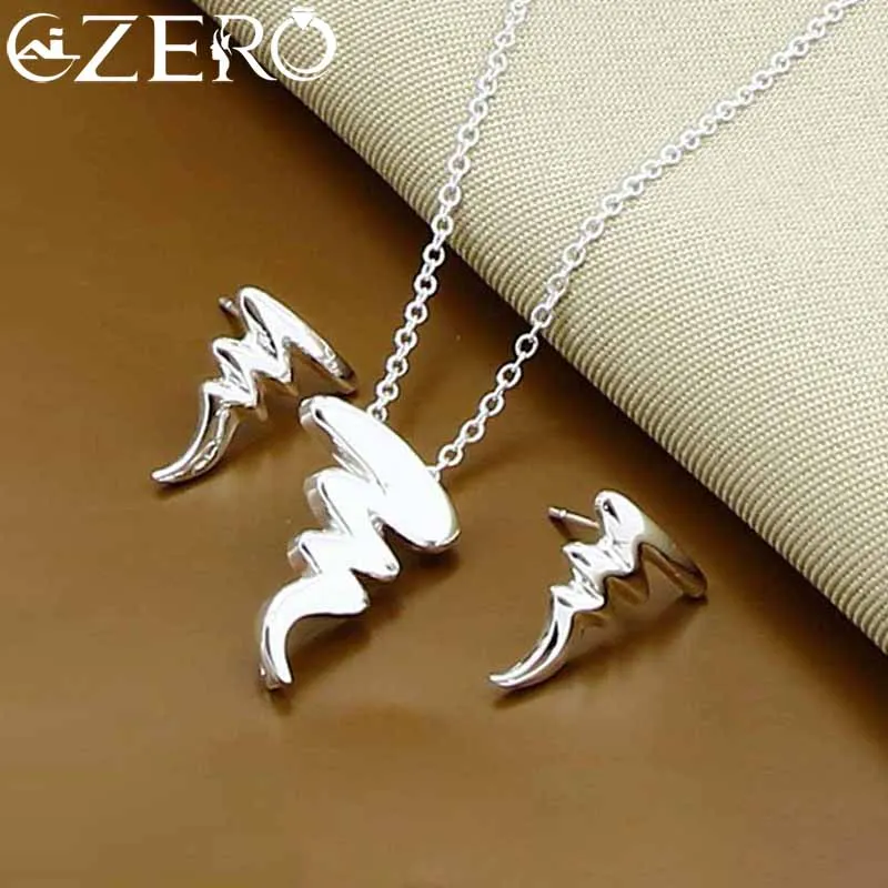 ALIZERO 925 Sterling Silver Lightning Pendant Necklace Earrings Set for Women Fashion Wedding Engagement Party Jewelry Gifts
ALIZERO 925 Sterling Silver Lightning Pendant Necklace Earrings Set for Women Fashion Wedding Engagement Party Jewelry Gifts
