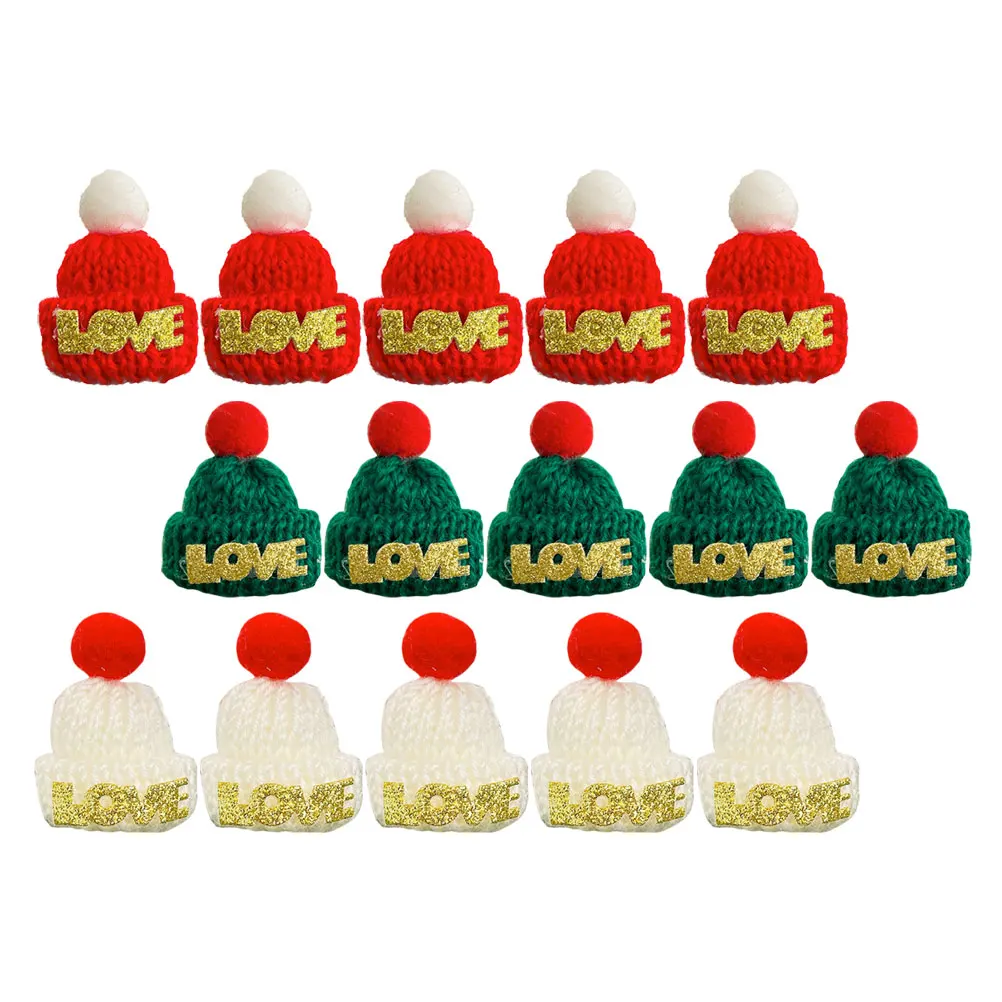 15 Pcs Mini Santa Hat Christmas Decorative Party Accessories Xmas Hats Red Reusable Knitted Bottle Cover Tree Hat Decor
15 Pcs Mini Santa Hat Christmas Decorative Party Accessories Xmas Hats Red Reusable Knitted Bottle Cover Tree Hat Decor