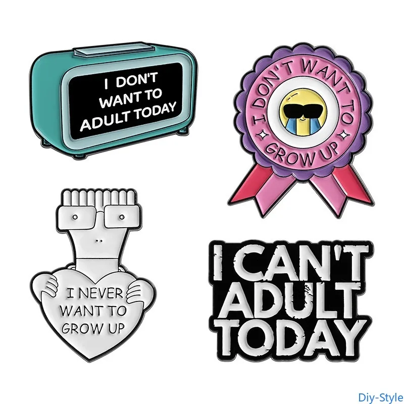 Creative Don't Want To Grow Up Series Cartoon Clothing Accessories Backpack Alloy Brooch Badge Enamel Lapel Pins Wholesale 
Creative Don't Want To Grow Up Series Cartoon Clothing Accessories Backpack Alloy Brooch Badge Enamel Lapel Pins Wholesale