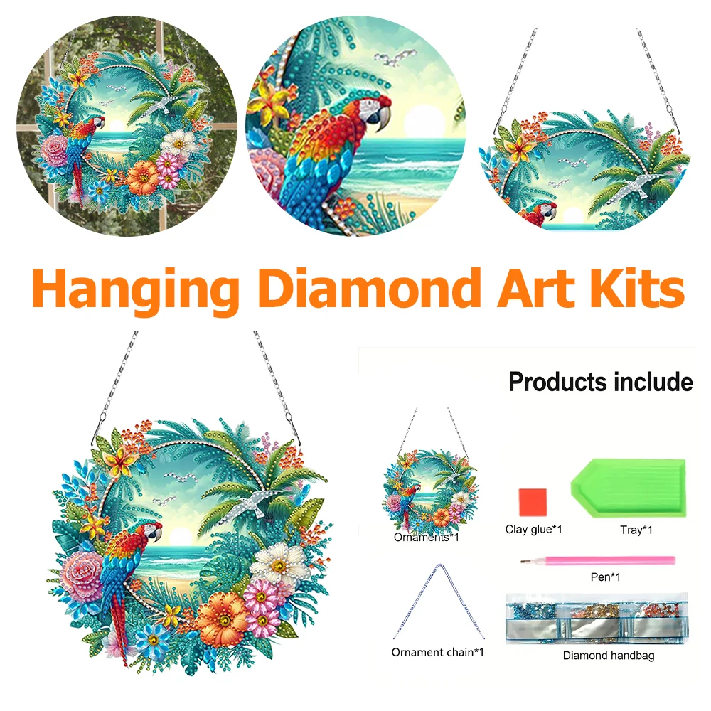 2D Flat Beach Parrot Diamond Art DIY Suncatcher Beach Parrots Diamond Painting Set Double Sided Diamond Art Pendant Home Decor
2D Flat Beach Parrot Diamond Art DIY Suncatcher Beach Parrots Diamond Painting Set Double Sided Diamond Art Pendant Home Decor