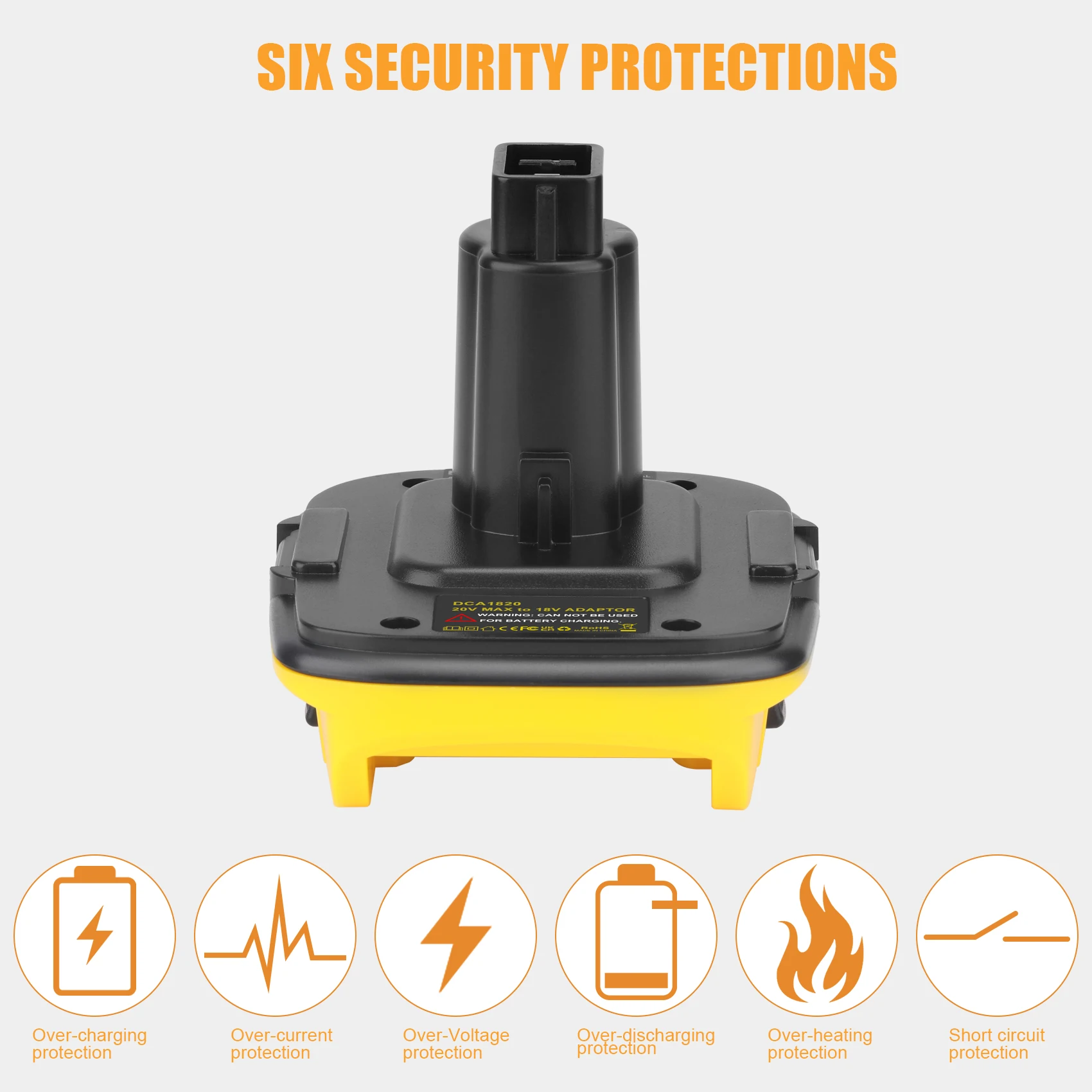 DCA1820 USB Adapter for Dewalt 18V Tools Convert Dewalt 20V Lithium Battery to Dewalt 18V NiCad NiMh Replacement Battery Tools
DCA1820 USB Adapter for Dewalt 18V Tools Convert Dewalt 20V Lithium Battery to Dewalt 18V NiCad NiMh Replacement Battery Tools