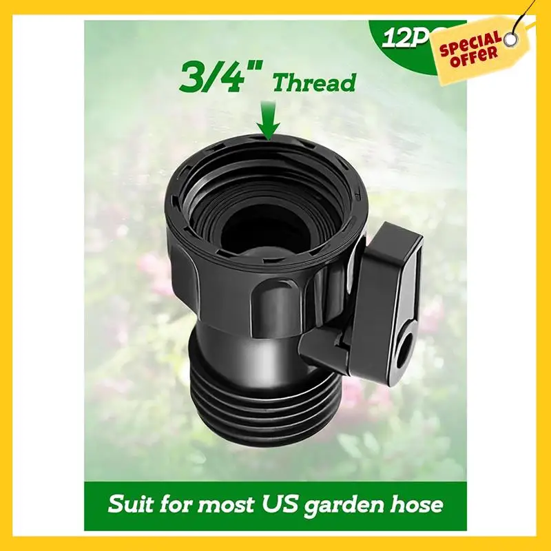 12 Pack 3/4Inch Garden Hose Shut Off Valve- Standard Water Shutoff Valve Shut-Off Ball Valve Thread Connector Coupling
12 Pack 3/4Inch Garden Hose Shut Off Valve- Standard Water Shutoff Valve Shut-Off Ball Valve Thread Connector Coupling