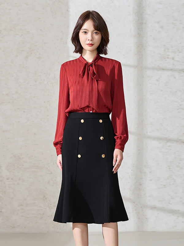 Fashionable Women's Chiffon Shirt Dress Fish Tail Half Skirt Two Piece Set Early Autumn New Style Simple Design Commute Style
Fashionable Women's Chiffon Shirt Dress Fish Tail Half Skirt Two Piece Set Early Autumn New Style Simple Design Commute Style