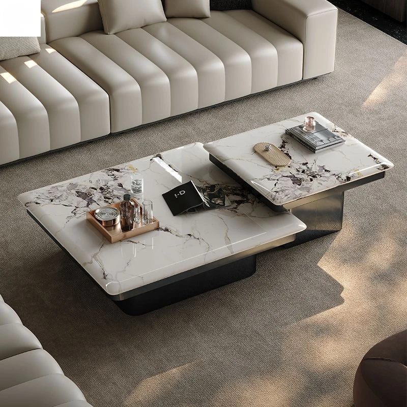 TTItalian rock slab spar square coffee table simple living room combination minimalist advanced
TTItalian rock slab spar square coffee table simple living room combination minimalist advanced