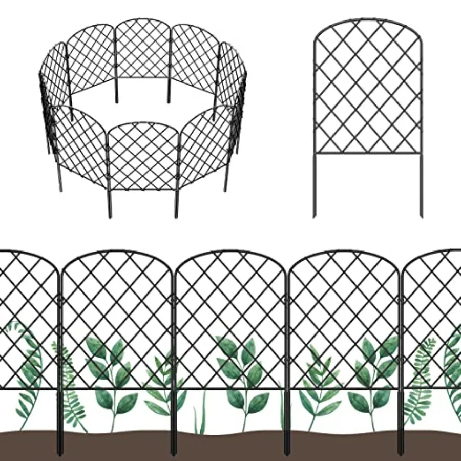 Outdoor garden fence panels: rustproof metal wire, 25-pack, 27ft total length x 24in height, arched design, black finish, decor
Outdoor garden fence panels: rustproof metal wire, 25-pack, 27ft total length x 24in height, arched design, black finish, decor
