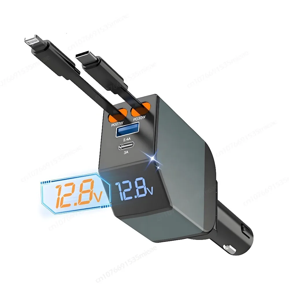 NEW 84W 4 IN 1 Retractable Car Charger Mobile Phone USB PD Type C Cable For iPhone Fast Charge Cord Cigarette Lighter QC Adapter
NEW 84W 4 IN 1 Retractable Car Charger Mobile Phone USB PD Type C Cable For iPhone Fast Charge Cord Cigarette Lighter QC Adapter