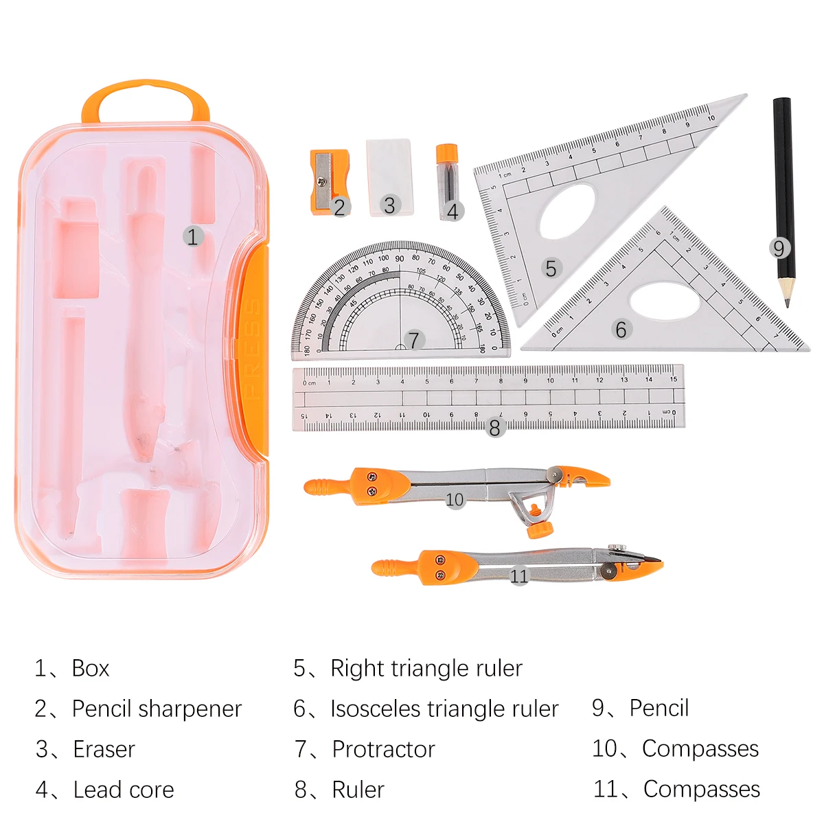 Metal Compass Drawing Tool Circle Kit Plastic Case Lightweight Storage School Office Math Ruler Set Drawing
Metal Compass Drawing Tool Circle Kit Plastic Case Lightweight Storage School Office Math Ruler Set Drawing