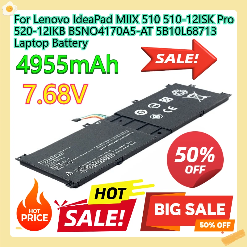 Для Lenovo IdeaPad MIIX 510 510-12ISK Pro 520-12IKB BSNO4170A5-AT 5B10L68713 Аккумулятор для ноутбука
Для Lenovo IdeaPad MIIX 510 510-12ISK Pro 520-12IKB BSNO4170A5-AT 5B10L68713 Аккумулятор для ноутбука