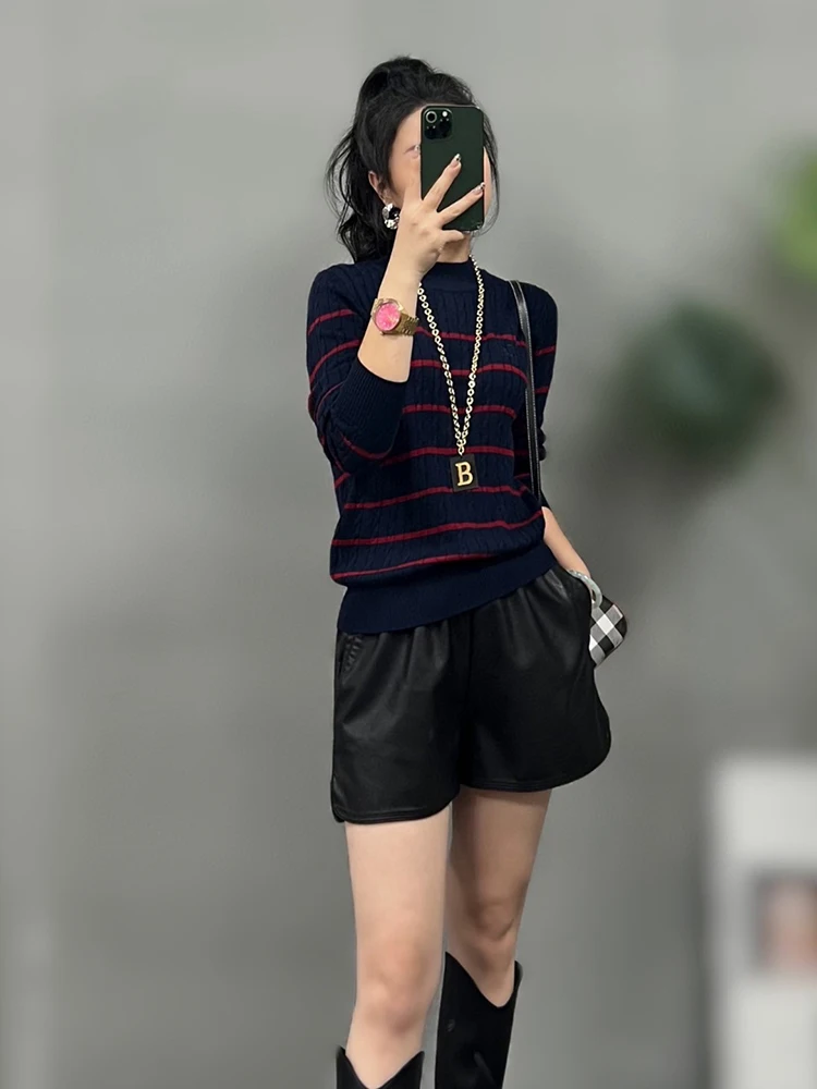 Briti Sle Long Sve round Ne Knitted Sweater Stripe Pattern Slim Fit Women's Faion Layering ential New Arrival
Briti Sle Long Sve round Ne Knitted Sweater Stripe Pattern Slim Fit Women's Faion Layering ential New Arrival