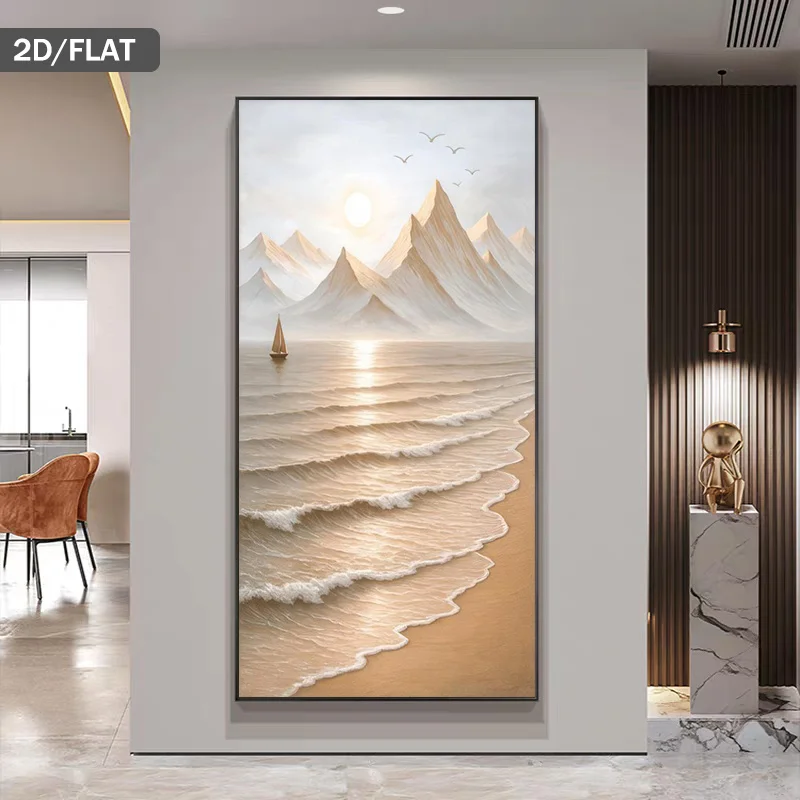 2D/FLAT Modern Coastal Beach Canvas Artwork - Frameless Beige Golden Waves Sailboats Wall Art Minimalis for Living Room Decor
2D/FLAT Modern Coastal Beach Canvas Artwork - Frameless Beige Golden Waves Sailboats Wall Art Minimalis for Living Room Decor