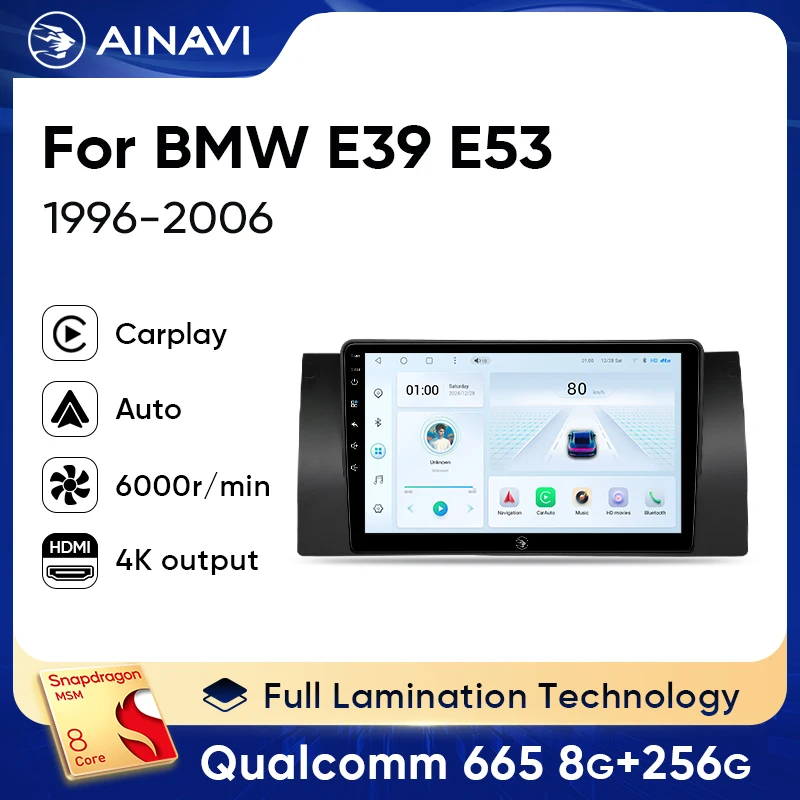 Ainavi Car Radio For BMW 5 Series E39 X5 E53 M5 Android 13 Car Multimedia Wireless Carplay Android Auto HDMI out Car Radio 2 Din
Ainavi Car Radio For BMW 5 Series E39 X5 E53 M5 Android 13 Car Multimedia Wireless Carplay Android Auto HDMI out Car Radio 2 Din