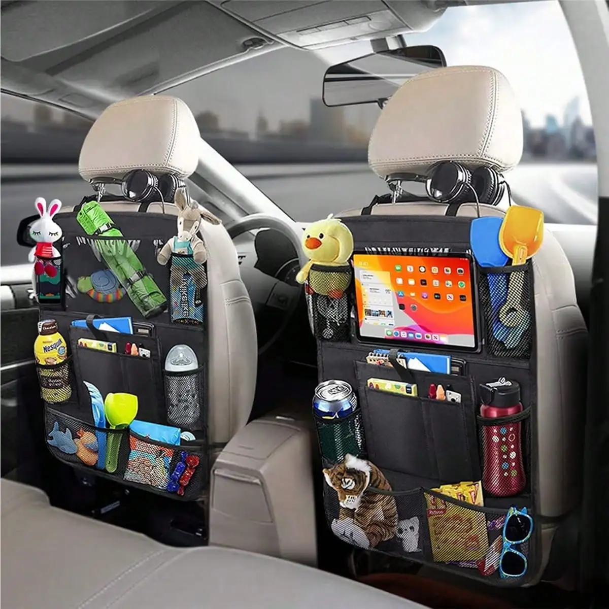 Backseat Car Organizer, Kick Mat Back Seat Protector With Touch Screen Tablet Holder, Car Travel Accessory With 9 Storage Pockets,Car Storage Organizer 1 Pc,Car Backseat Organizer For Man Woman Waterproof Oxford Fabric With Touchable Tablet Holder 8 Mesh
Backseat Car Organizer, Kick Mat Back Seat Protector With Touch Screen Tablet Holder, Car Travel Accessory With 9 Storage Pockets,Car Storage Organizer 1 Pc,Car Backseat Organizer For Man Woman Waterproof Oxford Fabric With Touchable Tablet Holder 8 Mesh