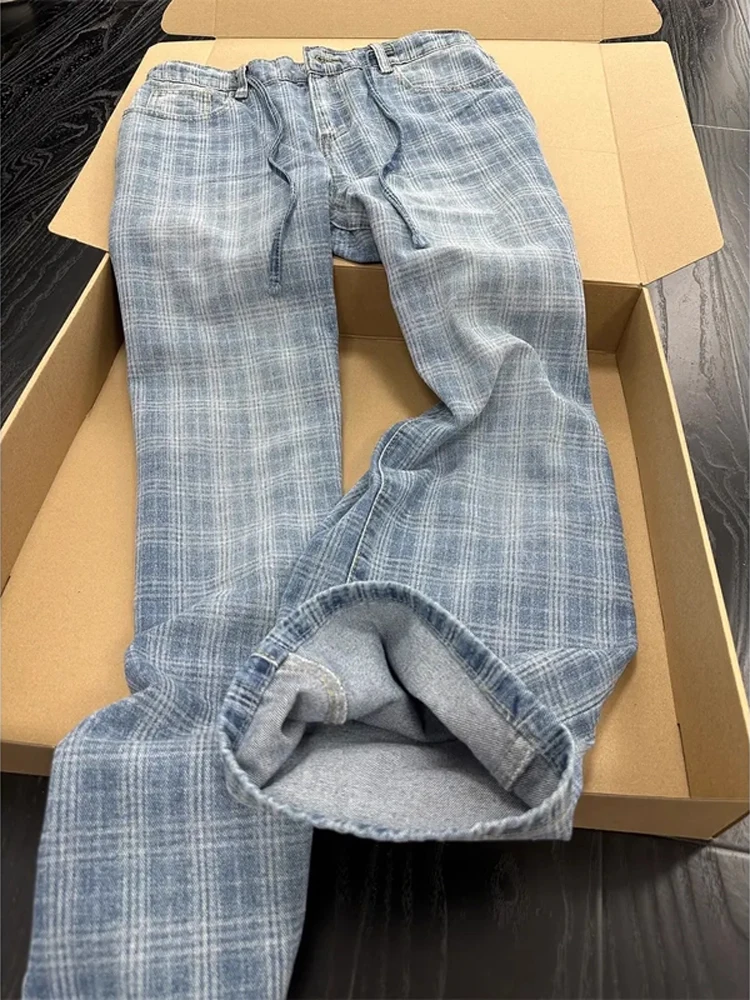 Blue Plaid Vintage Waed Men's Jeans CleanFit American Loose Straight Leg Slimming Micro Flare Knife Pants
Blue Plaid Vintage Waed Men's Jeans CleanFit American Loose Straight Leg Slimming Micro Flare Knife Pants