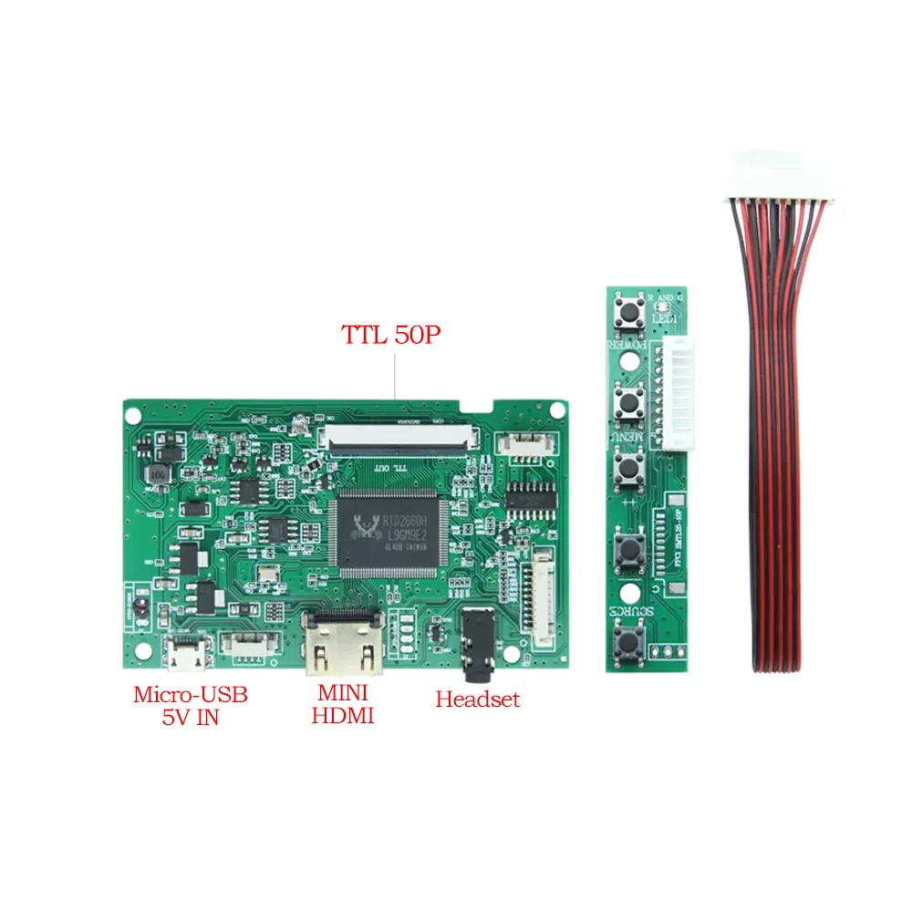 AT070TN92 Driver Board LCD Screen Controller MINI HDMI For 800*480 TTL 50 Pins Innolux AT070TN90 AT090TN10 AT070TN93 AT080TN52
AT070TN92 Driver Board LCD Screen Controller MINI HDMI For 800*480 TTL 50 Pins Innolux AT070TN90 AT090TN10 AT070TN93 AT080TN52