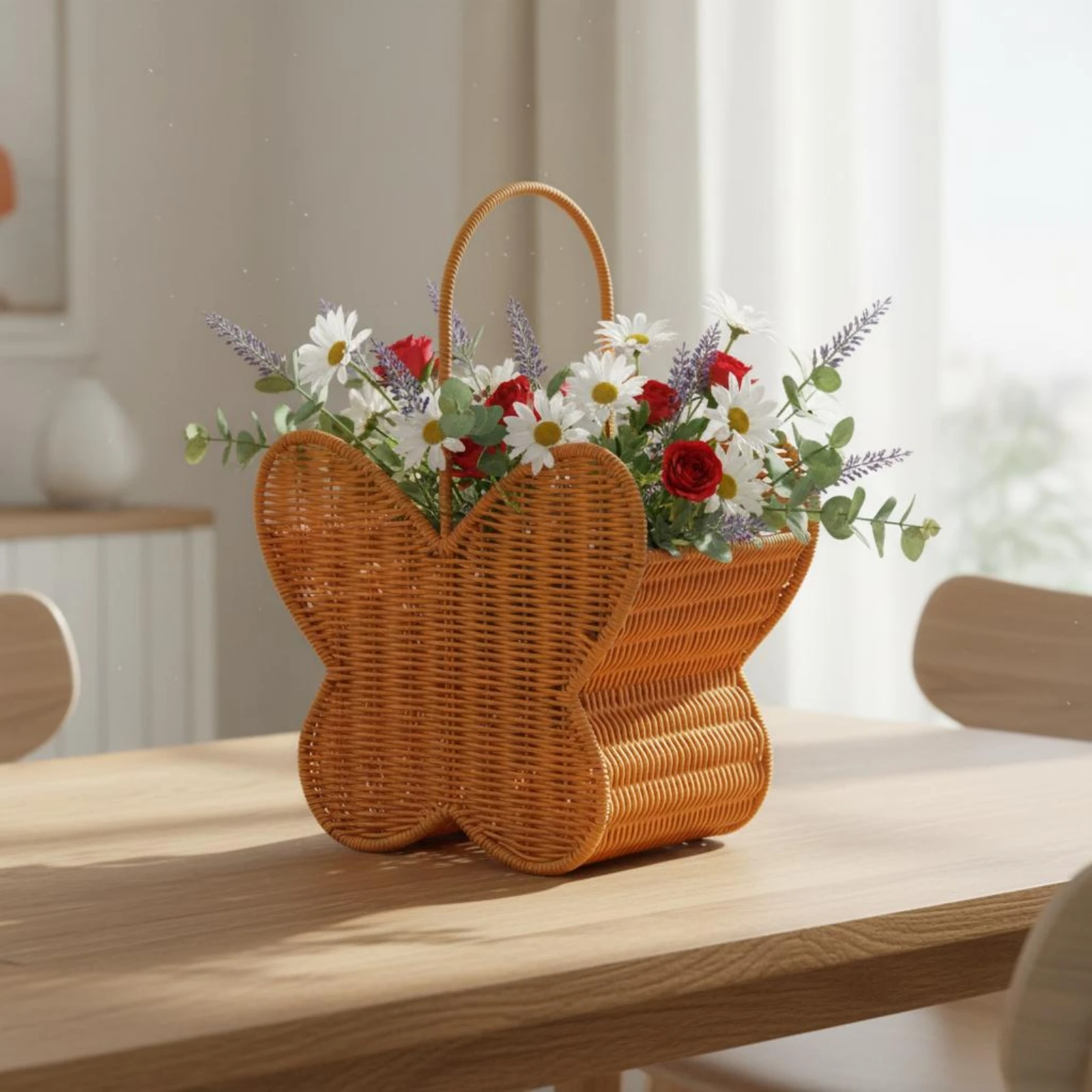 Butterfly Basket Woven Handheld Storage Basket Brown Sturdy for Tabletop
Butterfly Basket Woven Handheld Storage Basket Brown Sturdy for Tabletop
