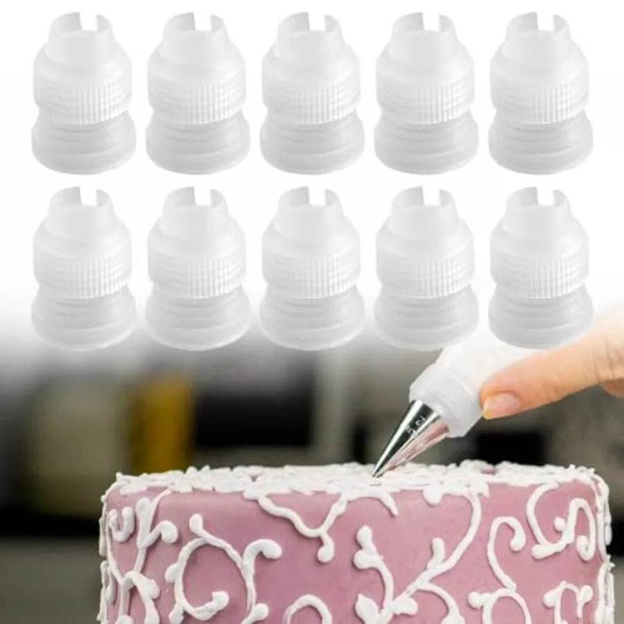 10 Pack Piping Bag Couplers for Icing Nozzles, Small Couplers for Piping Bags, Transparent
10 Pack Piping Bag Couplers for Icing Nozzles, Small Couplers for Piping Bags, Transparent