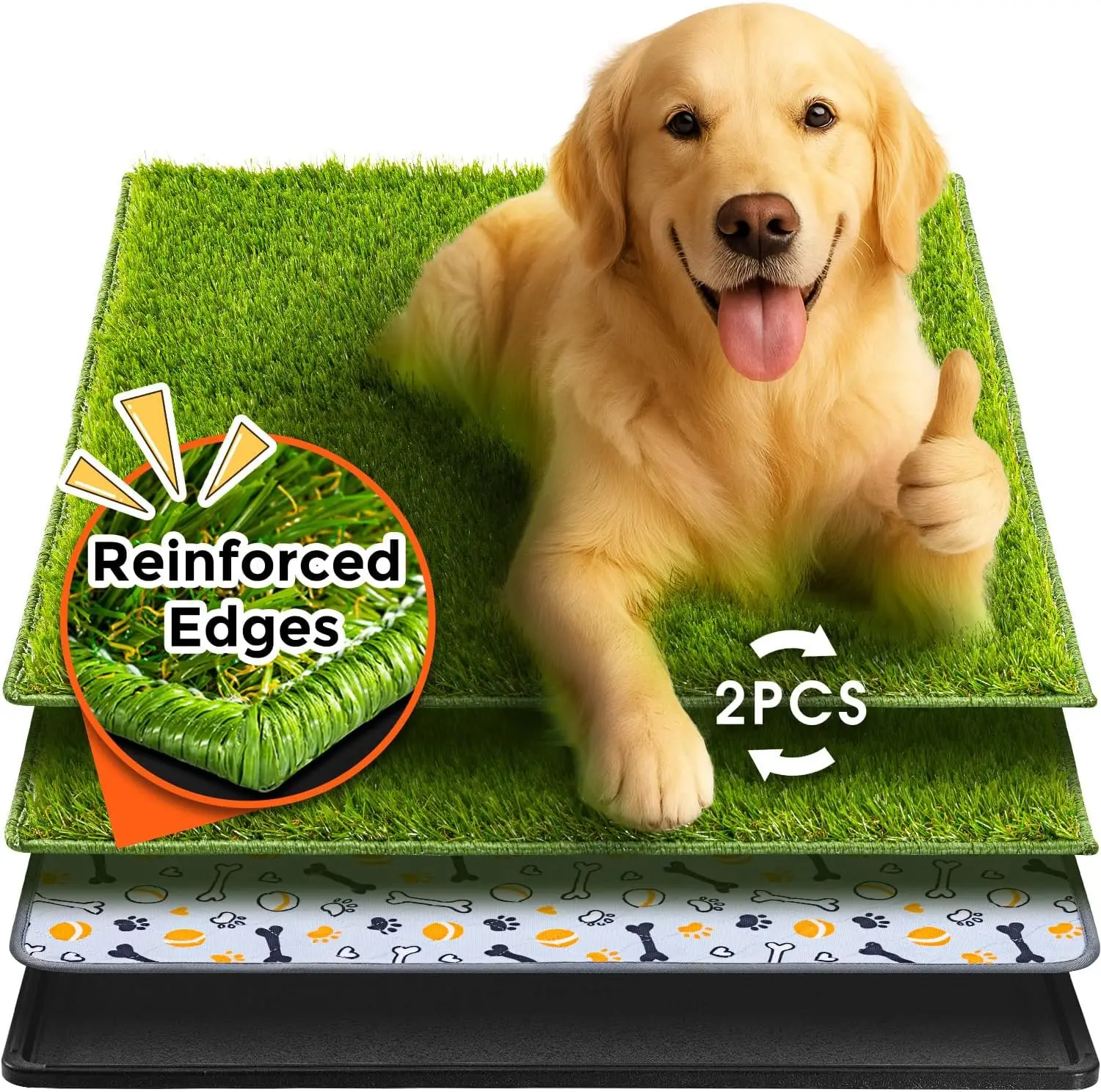 Dog Grass Pad with Tray Large, 35"x22.5", 2 Reusable Artificial Turf for Dogs Potty, Waterproof Non-Slip Washable Pee Pads, Quic
Dog Grass Pad with Tray Large, 35"x22.5", 2 Reusable Artificial Turf for Dogs Potty, Waterproof Non-Slip Washable Pee Pads, Quic