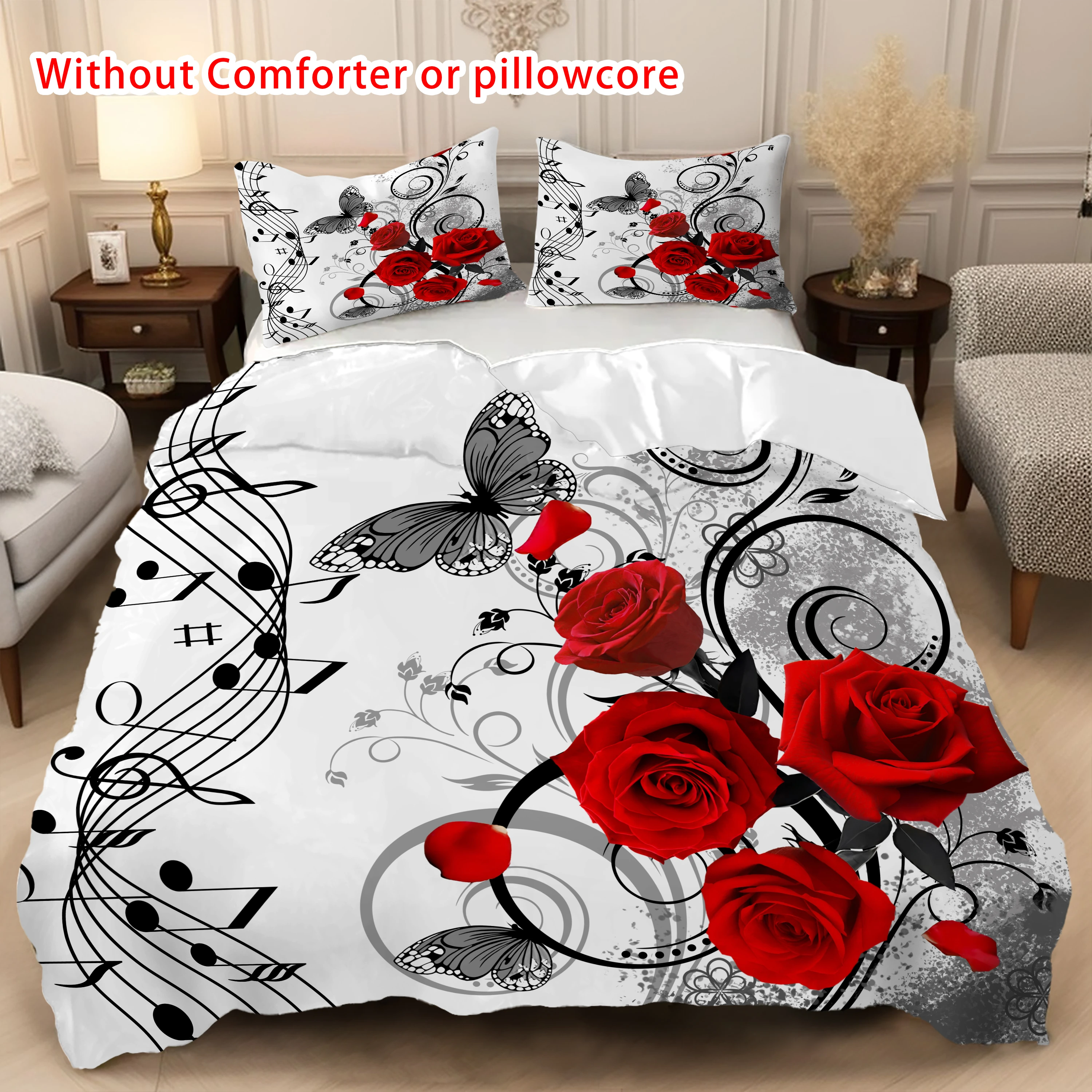 Butterfly Musical Notes Design 3D Printed Quilt Cover Elegant Beauty Bedding Set Luxury Home Textiles Duvet Cover Pillowcases
Butterfly Musical Notes Design 3D Printed Quilt Cover Elegant Beauty Bedding Set Luxury Home Textiles Duvet Cover Pillowcases