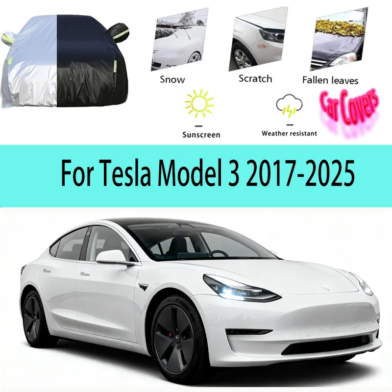 For Tesla Model 3 2017~2025 2023 2024 Full Car Covers Outdoor Sun Anti UV Rain Snow Dust Protection Oxford Cloth Accessories
For Tesla Model 3 2017~2025 2023 2024 Full Car Covers Outdoor Sun Anti UV Rain Snow Dust Protection Oxford Cloth Accessories