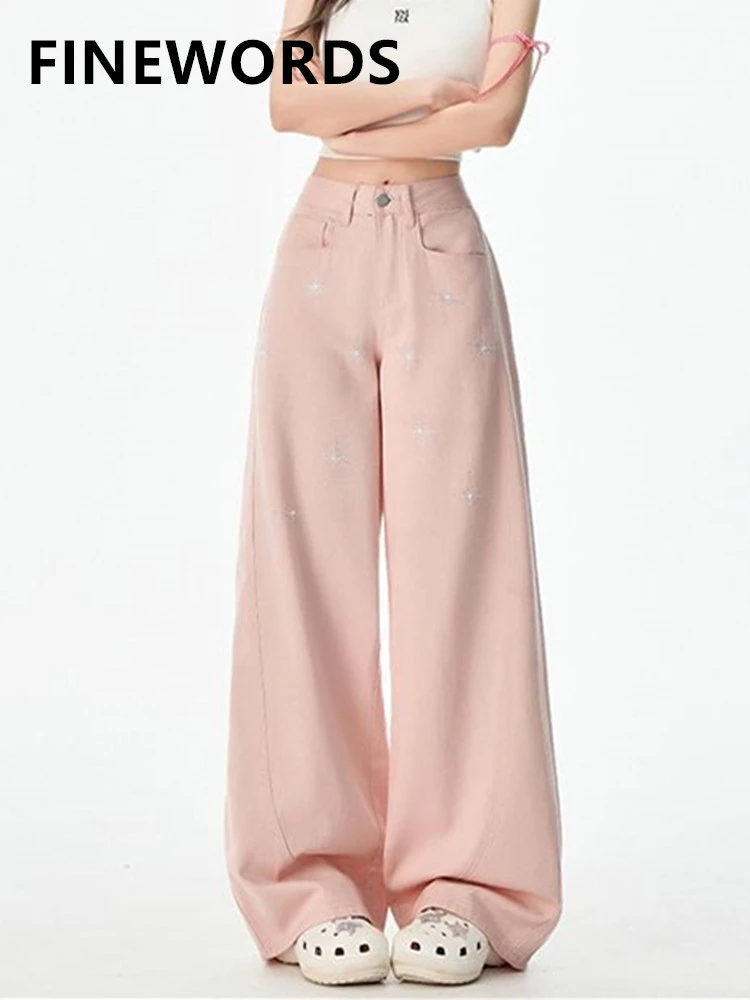 FINEWORDS Summer Wide Leg Pink Jeans Women Korean Streetwear Easymatch Denim Pants Loose Full Length Baggy Jeans
FINEWORDS Summer Wide Leg Pink Jeans Women Korean Streetwear Easymatch Denim Pants Loose Full Length Baggy Jeans