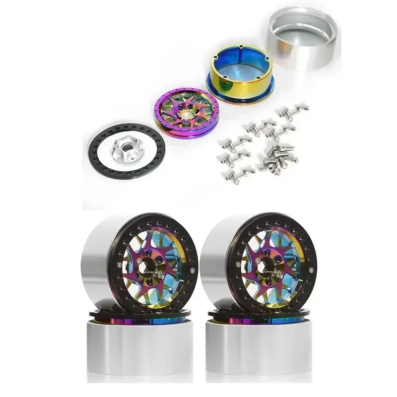 4pcs Rainbow 1.9/2.2 Beadlock Wheel Rim Colorful Aluminum Wheels for 1/10 RC Crawler SCX10 TRX4 TRX6 Gen8
4pcs Rainbow 1.9/2.2 Beadlock Wheel Rim Colorful Aluminum Wheels for 1/10 RC Crawler SCX10 TRX4 TRX6 Gen8