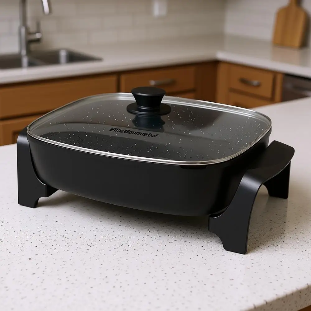 Электрическая сковорода Extra Deep 16x13x3.2 с антипригарным покрытием, безопасная для посудомоечных машин, со стеклянной крышкой, регулируемой температурой, черная
Электрическая сковорода Extra Deep 16x13x3.2 с антипригарным покрытием, безопасная для посудомоечных машин, со стеклянной крышкой, регулируемой температурой, черная