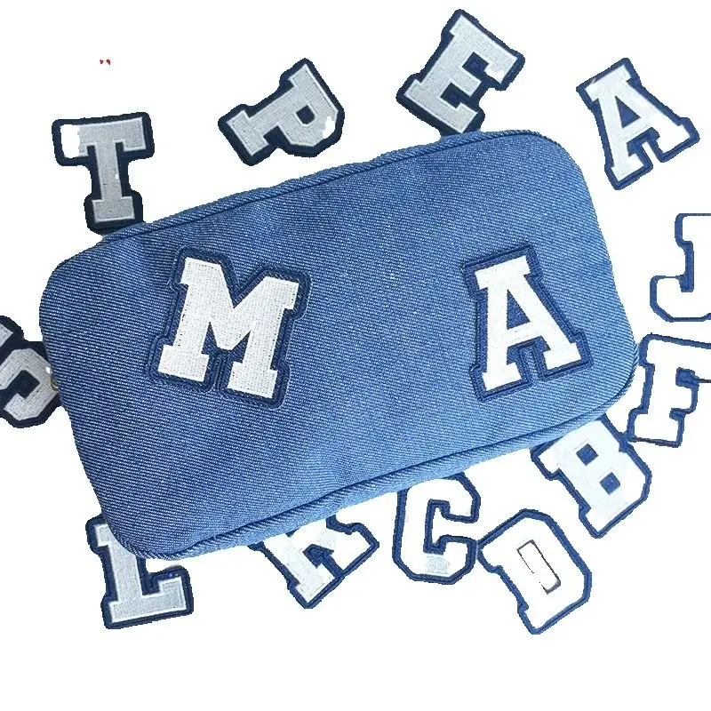 DIY Self-adhesive Letter Stationery Storage Bag Blue Casual Denim Ladies Cosmetic Bag Travel Personality Limited Edition
DIY Self-adhesive Letter Stationery Storage Bag Blue Casual Denim Ladies Cosmetic Bag Travel Personality Limited Edition