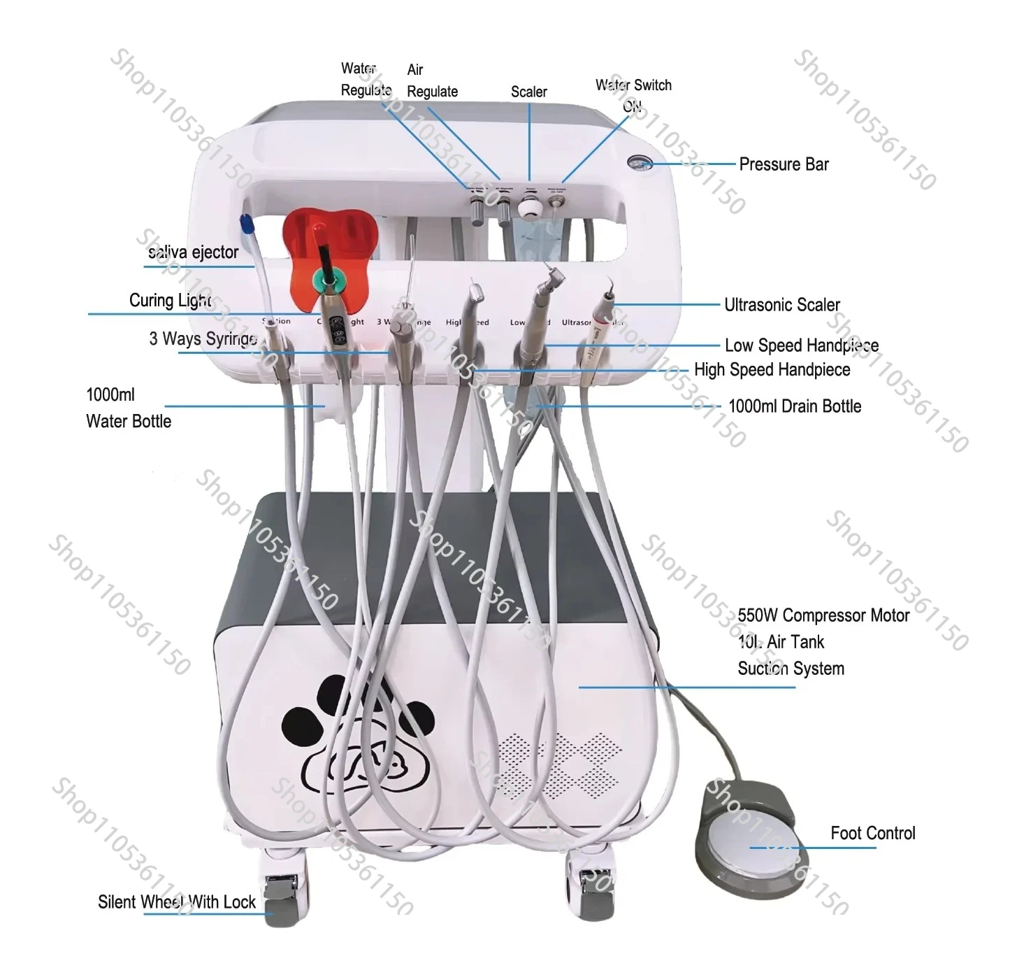 Veterinarian Dental Mobile Carts Mobile Dental Unit With Lamp
Veterinarian Dental Mobile Carts Mobile Dental Unit With Lamp