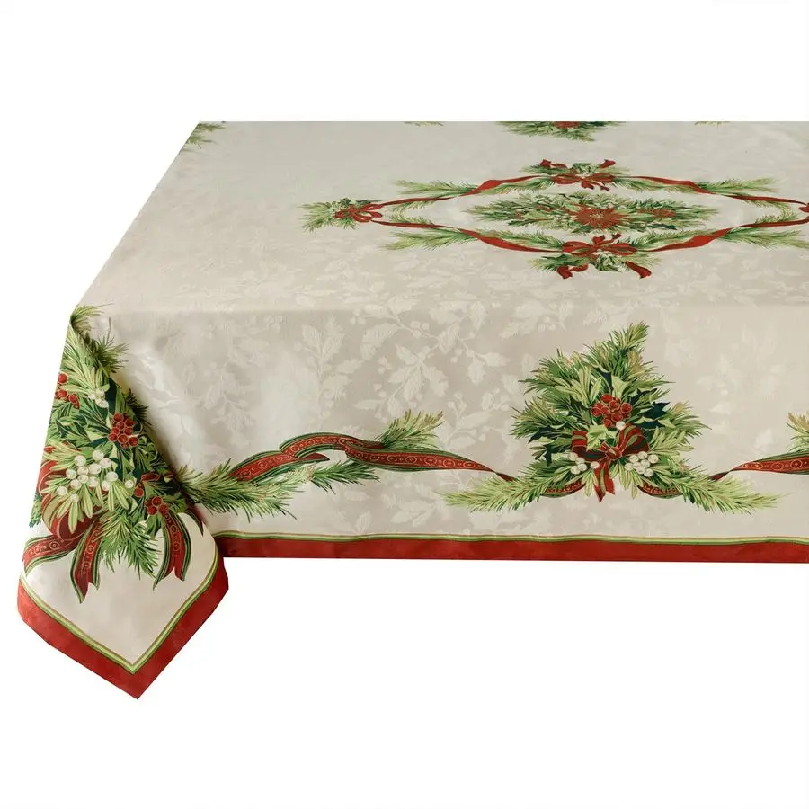 Christmas Ribbons Engineered Printed Fabric Table Cloth, Winter, Holiday and Christmas Tablecloth 60 X 120 Rectangular, Xmas Rib
Christmas Ribbons Engineered Printed Fabric Table Cloth, Winter, Holiday and Christmas Tablecloth 60 X 120 Rectangular, Xmas Rib