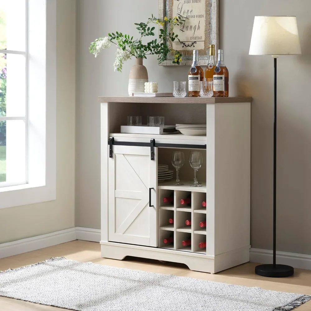 Farmhouse Wine Cabinet with Sliding Barn Door, Liquor Cabinet with Rack for Inside Cabinet,Buffet Table for Kitchen, Living Room
Farmhouse Wine Cabinet with Sliding Barn Door, Liquor Cabinet with Rack for Inside Cabinet,Buffet Table for Kitchen, Living Room