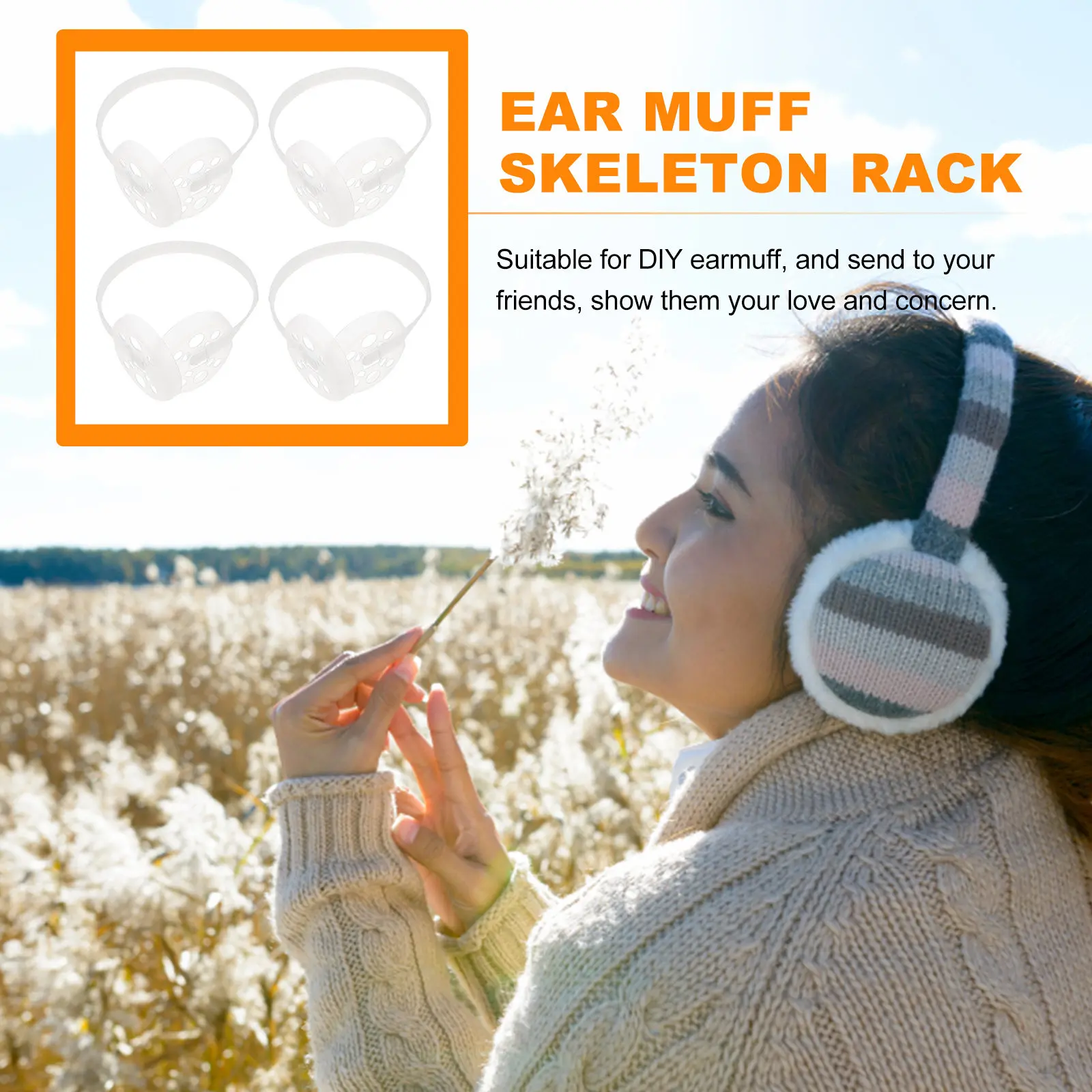 4Pcs Ear Muff Rack DIY Frame Winter Warm Plastic Rack Ear Protector DIY Earmuff Supplies Outdoor Use Earmuff Supplies