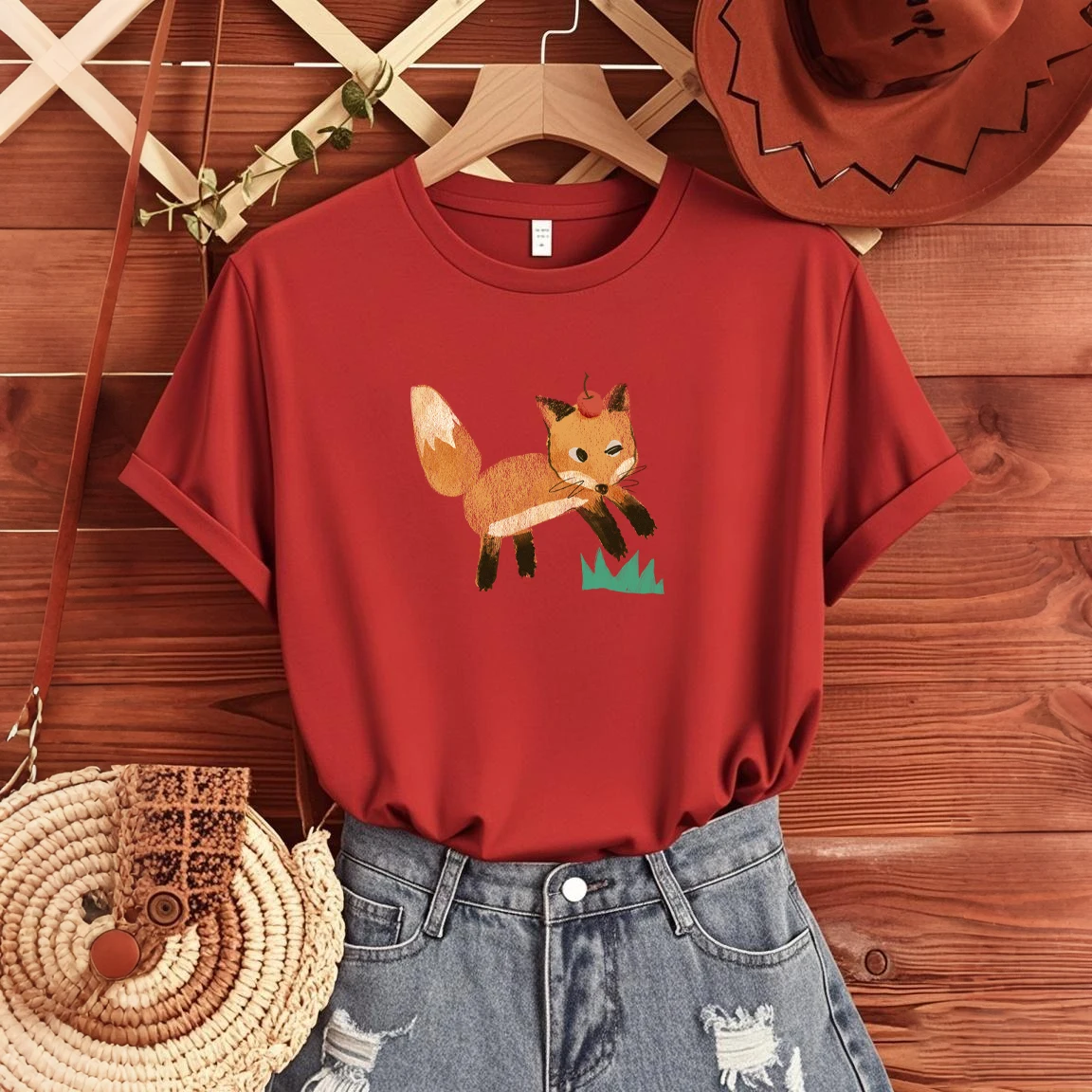 Women's T-Shirt Casual Round Neck Short Sleeve Fox Print Spring Summer Breathable Fit Fashion Trend
Women's T-Shirt Casual Round Neck Short Sleeve Fox Print Spring Summer Breathable Fit Fashion Trend