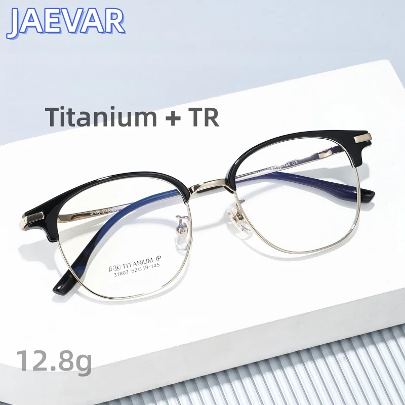 JAEVAR Men's Ultra Light Pure Titanium Business Eyeframe Fashion Elliptical Eyebrow Line Anti Blue Light Women's Eyeframe 31807
JAEVAR Men's Ultra Light Pure Titanium Business Eyeframe Fashion Elliptical Eyebrow Line Anti Blue Light Women's Eyeframe 31807