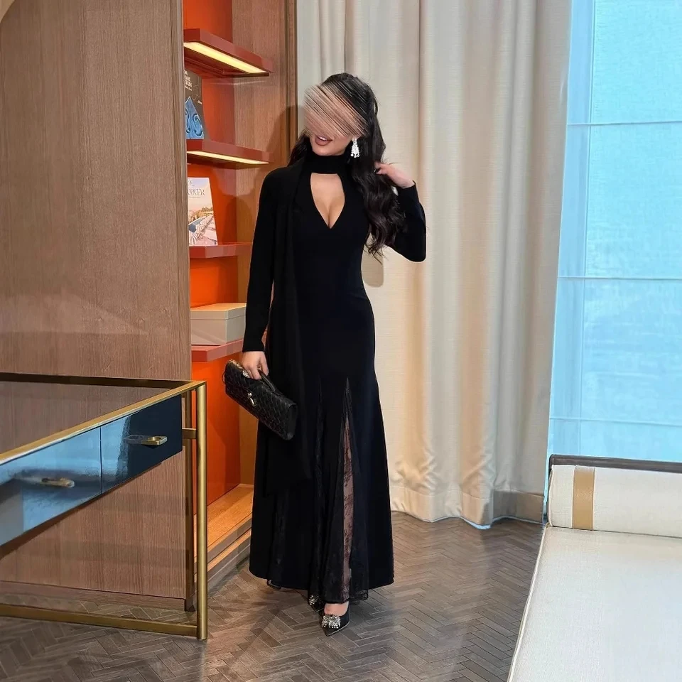Women's Solid Color Black Long Sleeve O-neck Ankle Length Spliced Lace Vintage Dresses 2025 Spring Summer New Fashion American
Women's Solid Color Black Long Sleeve O-neck Ankle Length Spliced Lace Vintage Dresses 2025 Spring Summer New Fashion American