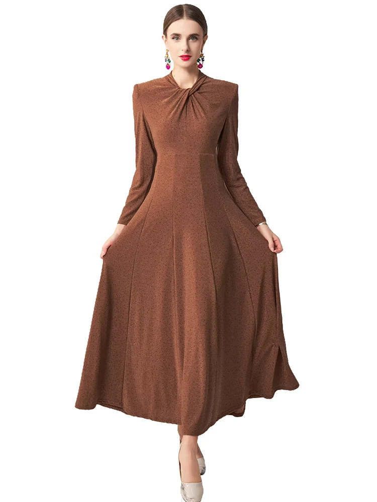 JUNLINNA Spring Autumn Runway Dress O-neck Ruched Long Sleeve Party Holiday Vesidos High Street Slims Lady
JUNLINNA Spring Autumn Runway Dress O-neck Ruched Long Sleeve Party Holiday Vesidos High Street Slims Lady