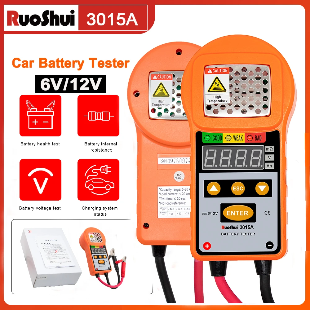Car Battery Tester 6V 12V Digital Automotive Alternator Meter Diagnostic Tool,5-80AH Capacity NCV Analyzer for Truck, Boat, RV
Car Battery Tester 6V 12V Digital Automotive Alternator Meter Diagnostic Tool,5-80AH Capacity NCV Analyzer for Truck, Boat, RV